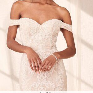 Promised Love White Beaded Lace Off-the-Shoulder Maxi Dress